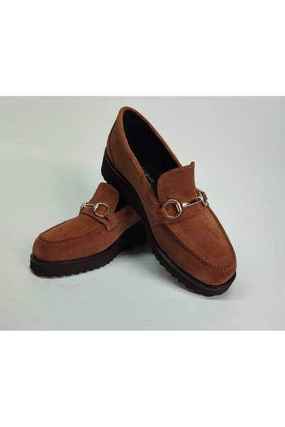 Lucciola Women's Genuine Leather Buckle Eva Sole Tan Suede Shoes