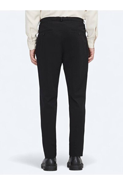 Kip Black Woven Jogging Fit Casual Trousers