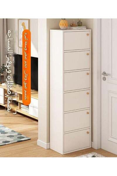 Raffine خزانة متعددة الطبقات مع رف تخزين مقاوم للغبار وحامل أحذية