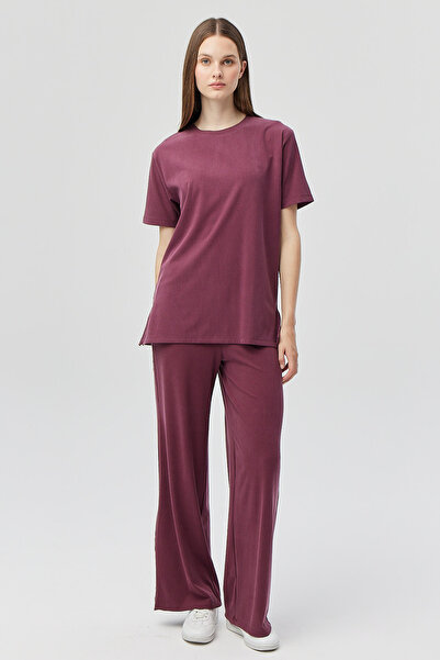 PAULMARK Pantaloni subțiri pentru femei F material reiat Ö din material subțire