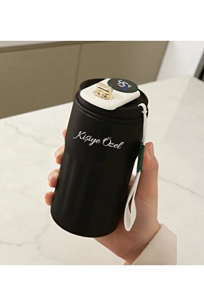 Yaprak Hediyelik Kişiye Özel Dijital Isı Göstergeli 304 Çelik Termos Mug | İs...