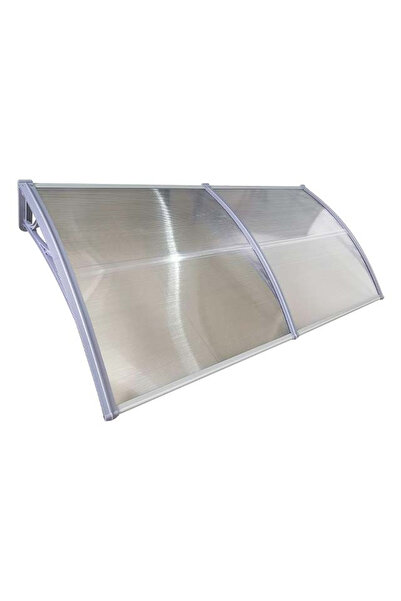 MAPROFI Door canopy 200x100cm awning shelter roof Grey-Transparent