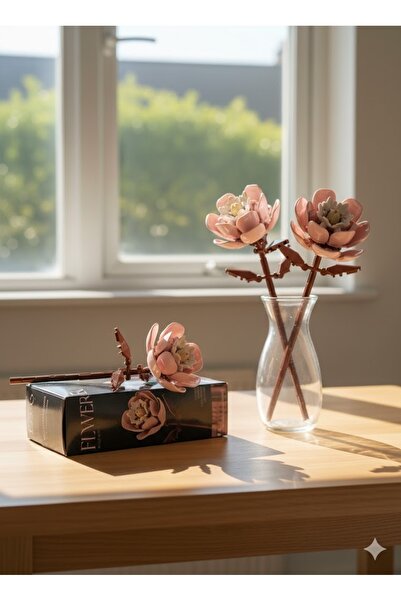 HEY GİDİ GİFT Botanical Mini Çicek Lego Seti - Dekoratif Çiçek Yapım Seti - Dekoratif Ev & Ofis Süsü | Hediyelik