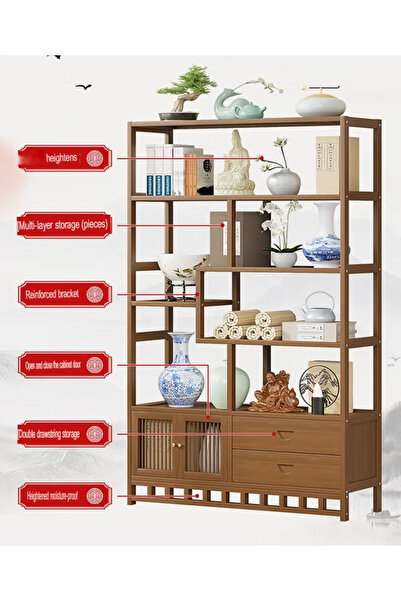 KEKE Multi-Layer Storage Bookshelf Rack Stylish Living Room Home Storage & Display Cabinet