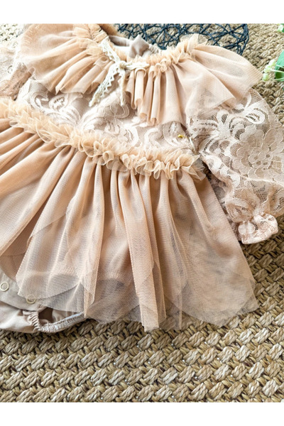 aysskids Cora Romper Tutu Special Day Long Sleeve Baby Girl Dress