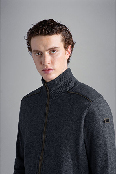 PAUL&SHARK MEN'S ZIPPED PULLOVER C.WWOOL