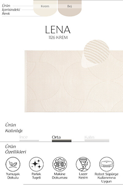 Cool Halı Lena Cream Beige Laser Cut Runner Carpet Girift Pattern Summer Solid Color Acrylic Entrance Hallway Corridor Carpet