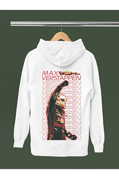 MAGORS Φούτερ F1 με κουκούλα με μακρύ μανίκι από βαμβάκι με στάμπα MAX VERSTAPPEN επένδυση fleece με 3 κλωστές