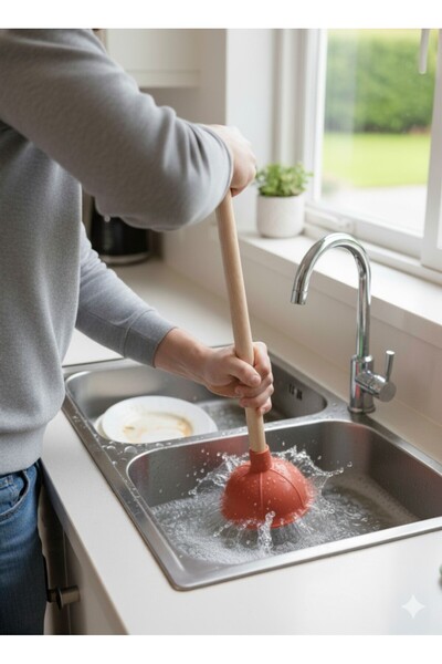 Saban Kahverengi - Klozet, Banyo ve Lavabo Gider Açma Pompası