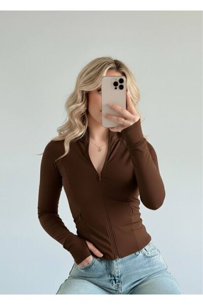 DEEFWEAR Cardigan crop Y2K cu croială strânsă, cu detalii pe degete