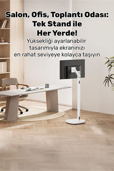 NPO حامل شاشة/تلفزيون متنقل عمودي/أفقي متوافق مع VESA مع عجلات وممتص صدمات STD5611TW لشاشات من 17 إلى 35 بوصة