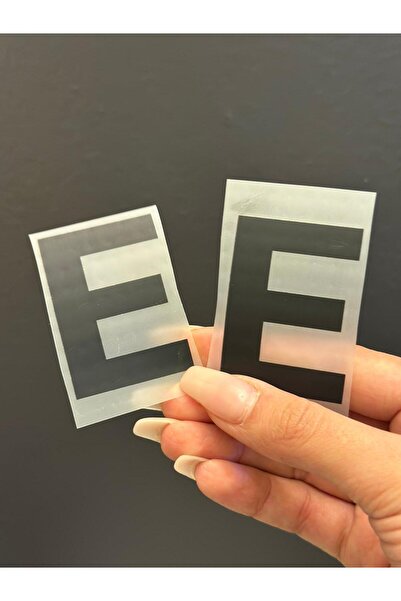 Gönülden Tasarım 2 PIESE FIER DE CUCIT CU LETRA E ADEZIVĂ IMPRIMARE TRANSFER 5X4 CM NEGRU