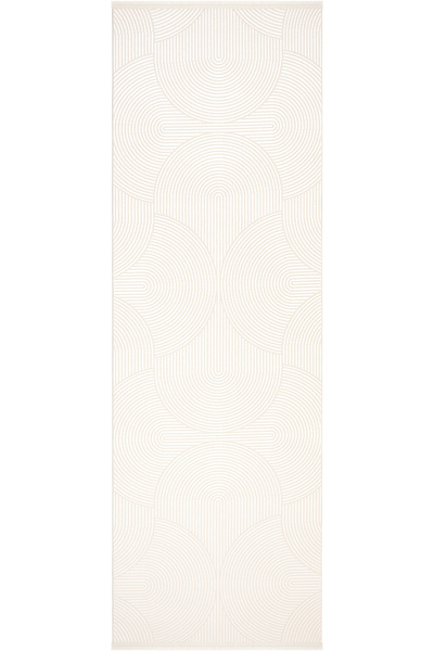 Cool Halı Lena Cream Beige Laser Cut Runner Carpet Girift Pattern Summer Solid Color Acrylic Entrance Hallway Corridor Carpet