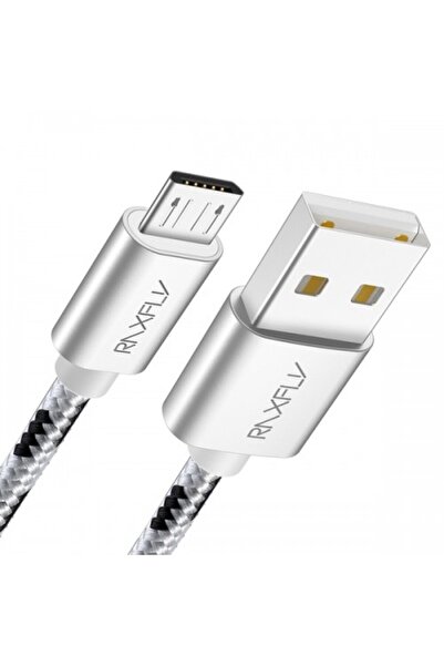 OEM Cablu usb micro usb 2M textil gri cu negru