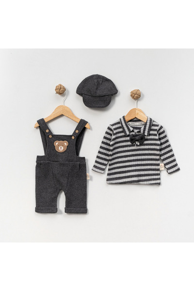 DIDuStore Çakar Men's 3-6-9-12 Month Striped Suit with Underwear