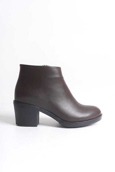 ERNİLA Γυναικείες μπότες PENY καφέ από γνήσιο δέρμα