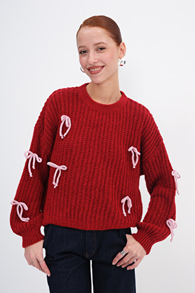 Addax Bow-Knotted Knitwear Sweater K3415