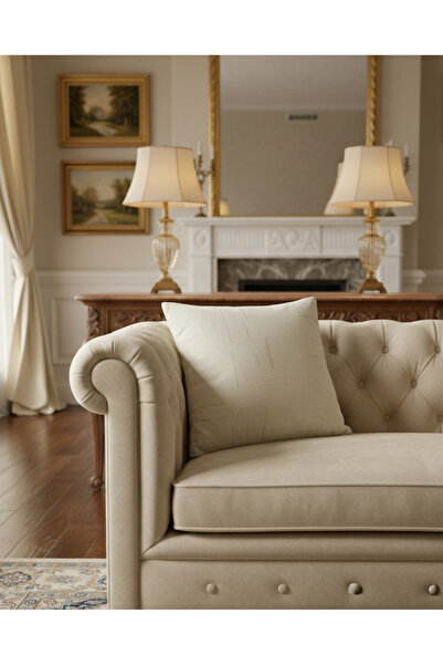 REDTAG Gold Jacquard Cushion