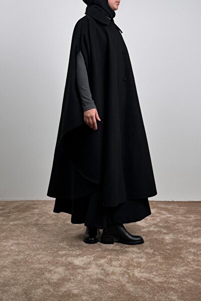 ANDE Uzun Kaşe Panço - Siyah