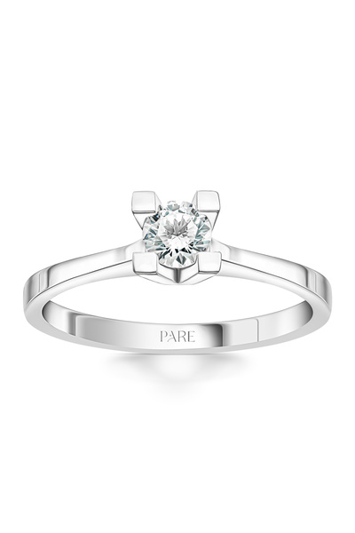 Pare Pırlanta H Renk 0,30 Karat HRD Sertifikalı Tektaş Pırlanta Yüzük