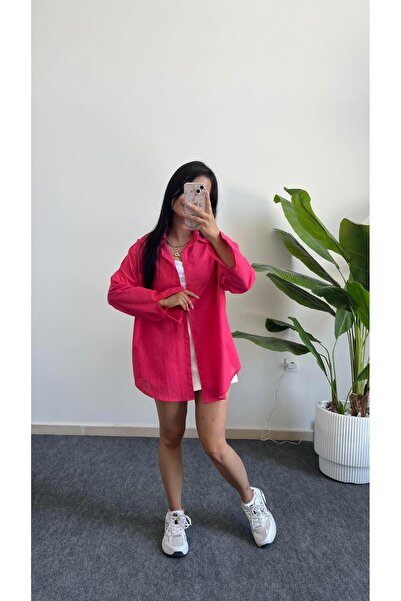 Pera قميص ستار من القطن والكتان - فوشيا