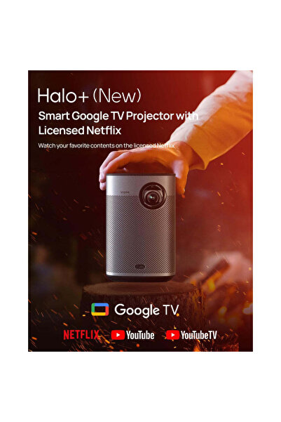 XGIMI Halo+ with Google TV - 900ANSI Lumens - 1080P FullHD - Space Grey Projector & Accessories