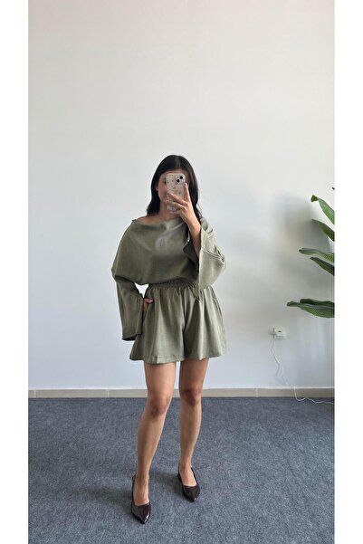 Pera طقم شورت بلوزة من ليماس - كاكي