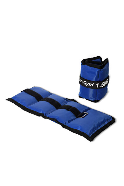 ZEROGYM Greutatea mâinilor și picioarelor 1,5 kg x 2 bucăți, țesătură Oxford albastră, cu pulbere de fier