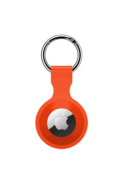 Casey Studios Premium Silicone Protective AirTag Case with Keychain, Orange