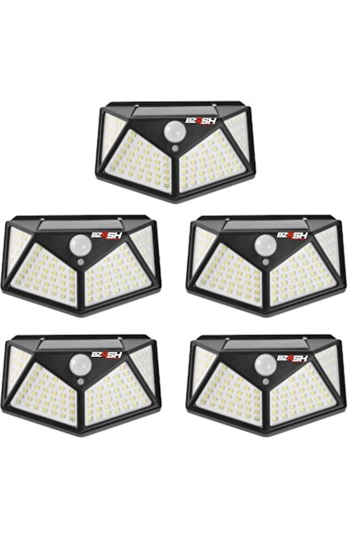 BZRSH Set de 5 lămpi solare cu senzori de amurg, mișcare și lumină, 3 nivelur...