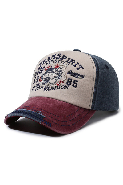 Zee Kurt Nakışlı Vintage Eskitme Pamuklu Kot Şapka