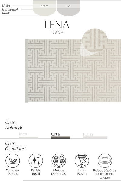 Cool Halı Lena Light Gray Modern Embossed Soft Laser Cut Runner Rug Thin Acrylic Soft Hallway Carpet