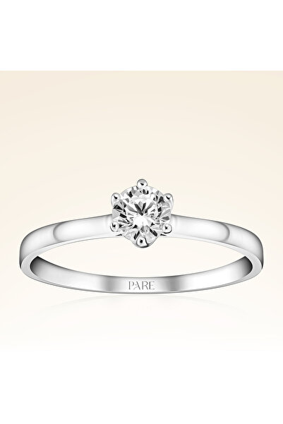 Pare Pırlanta D Renk 0,30 Karat HRD Sertifikalı Tektaş Pırlanta Yüzük - PR002...
