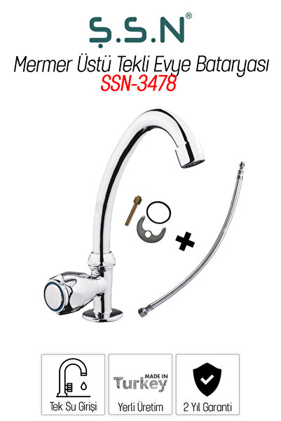 ŞSN Mermer Üstü Lavabo - Mutfak Tekli Eyve Batarya