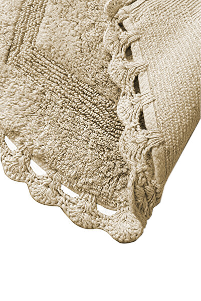 Chilai Home Exgena Beige 2-Piece 100% Cotton Bath Mat Set