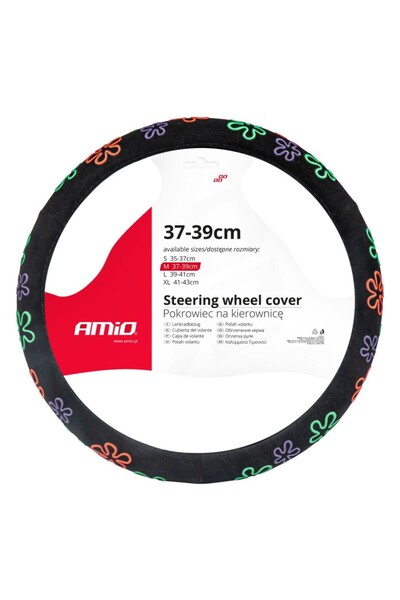 OEM Husa volan SWC-46-M (37-39cm) cu floricele colorate