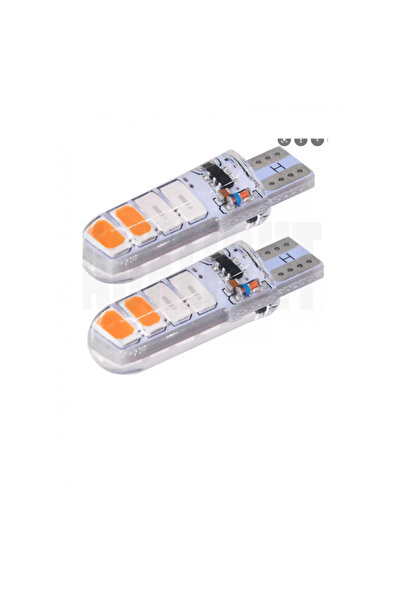 OEM Set 2 becuri auto W5W/ T10-8 Smd dublu color-alb si galben