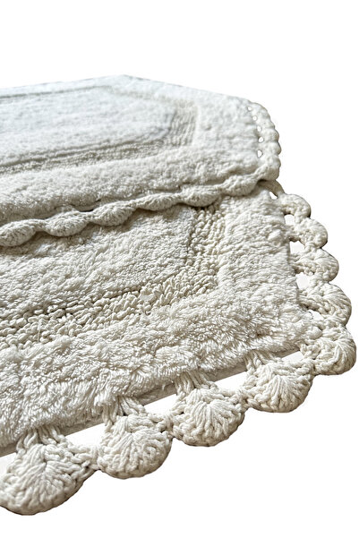 Chilai Home Exgena Ekru 2-Piece 100% Cotton Bath Mat Set