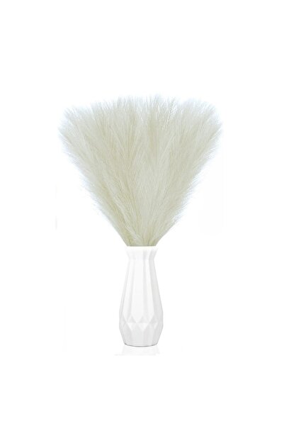 LUXER Set of 3 Artificial Silk Pampas Grass for Home, Office or Event Decorations, White