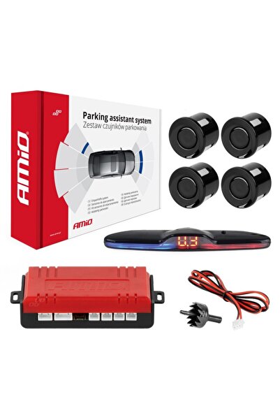 OEM Senzor parcare, senzori marșarier, MAX LED, 4 senzori, negru, AMIO-02287