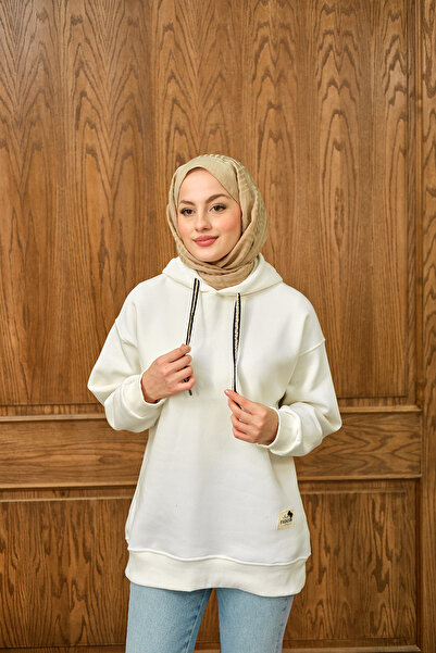 LOCCO Women's Arma Detail Sweatshirt White