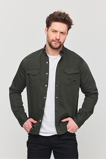 YXC Trend Maker Slim Fit Cepli Uzun Kollu Gömlek