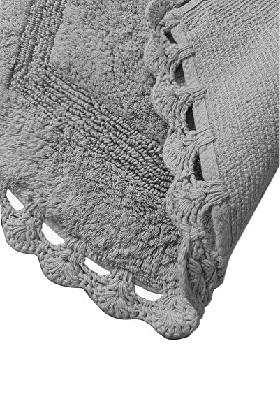 Chilai Home Exgena Gray 2-Piece 100% Cotton Bath Mat Set