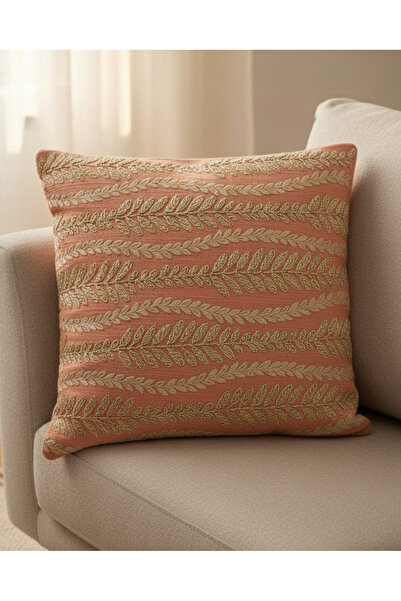 REDTAG وسادة مطرزة بنقشة نباتية صدئة