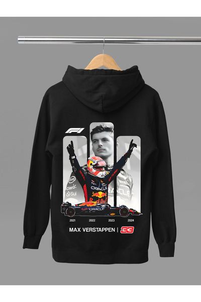 MAGORS Φούτερ F1 με κουκούλα με μακρύ μανίκι από βαμβάκι με στάμπα MAX VERSTAPPEN επένδυση fleece με 3 κλωστές
