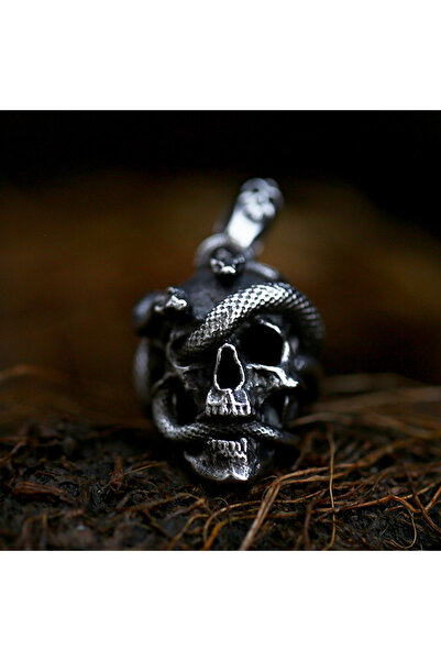 Viking Gotik Kurukafa Skull Tasarım S+ Kalite 316L Paslanmaz Kararmaz Çelik K...