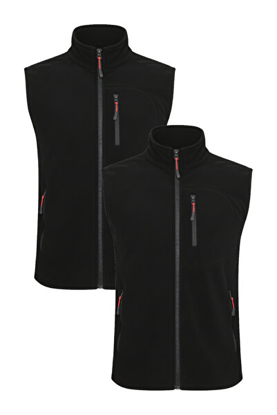 Kozik Men's Vest Sleeveless 3 Pockets Men's Fleece Casual Standard Comfortable Zippered Fleece Vest Men