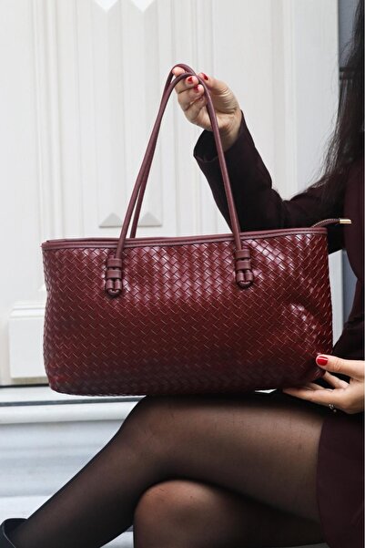 vagues Women's Loven Long Tote Bag Cherry Braided