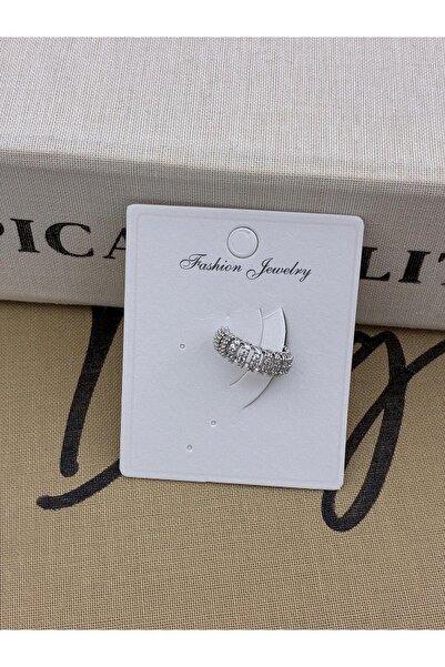 Hedef Bijuteri Silver Color Thick Hoop Zircon Stone Cartilage Earring Earcuff