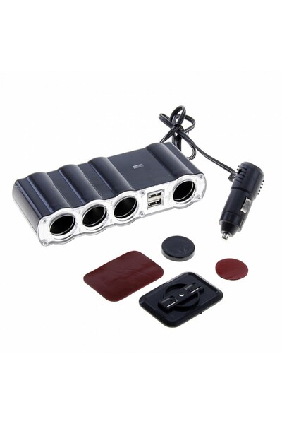 OEM Încărcător Auto Olesson WF-4008 cu 4 Prize și 2 Porturi USB